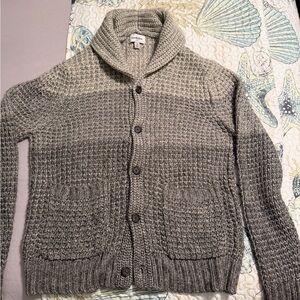 Men's Gray Shawl Collar Sweater